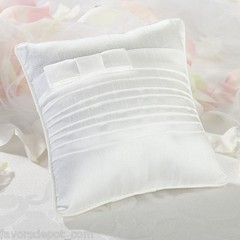 Ring Bearer Pillow – Wedding Ceremony – Pleated Satin Taupe or White