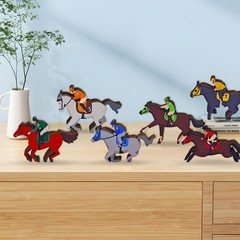 6pcs Horse Party Decorations Wooden Table Centerpieces Double Multicolor