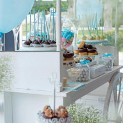 Candy Cart for Party – Cake Stand – Dessert Cart – Decorated with Wheels for Bir