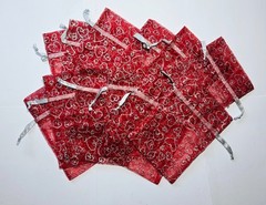 50pcs Red Heart Organza Gift Bags 5″x7″ Drawstring Pouches Jewelry Favor Wedding