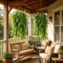 10pcs Artificial Hanging Plants Flowers Outdoor Fake Fern Garland Wedding Decor