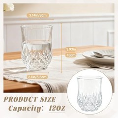 Pack Plastic Stemless Wine Glasses,12oz Unbreakable Vintage 24 12oz-transparent
