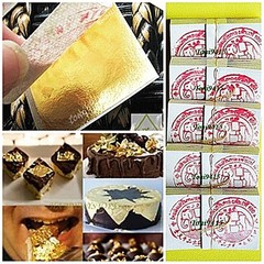 50pcs.Real Pure 24K Edible Genuine Gold Leaf for Decorate Cake Food Artist Lover