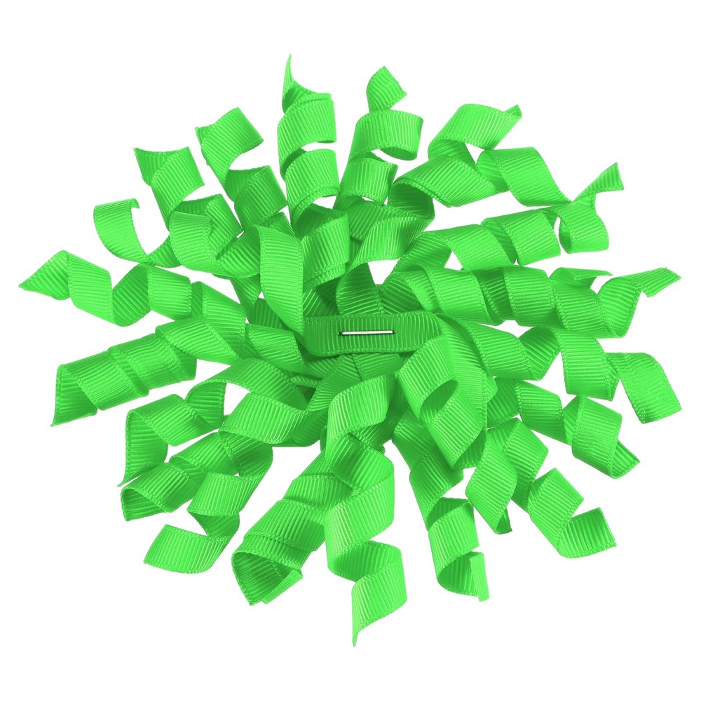 6 Piece Grosgrain Bows 4 Inch for Gift Light Green Grass