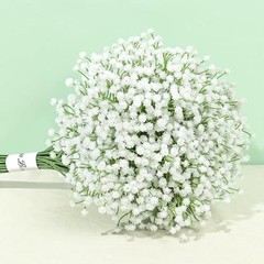 Baby Breath Artificial Flowers,Pcs Gypsophila Faux Flowers Fake Baby 15 White
