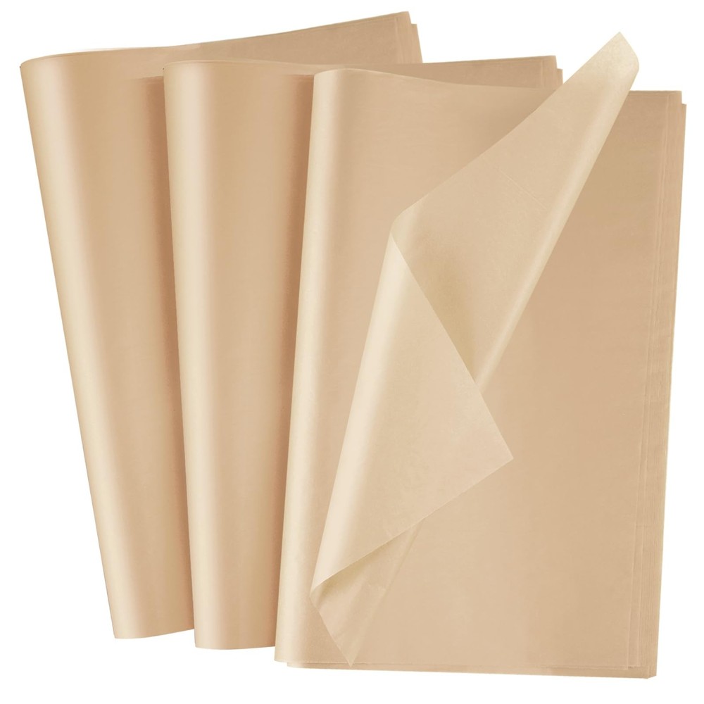 NEBURORA 100 Sheets Kraft Tissue Paper for Gift Bag 20×14 Inches, kraft