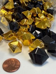Decorative Acrylic Crystal Gems Colors Ice Rocks black and gold 1 lb