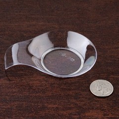 Plastic CLEAR Handled Round Mini 4″ PLATES with Handles Party Wedding Catering