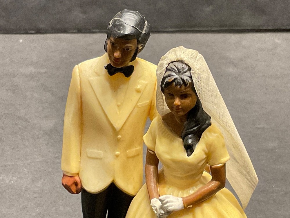 Vintage Wedding Cake Topper 1950’s 1960’s Bride and Groom Figurine Plastic