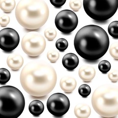 150Piece Floating NO Hole Pearls Beads for Vases – Faux – White + Black