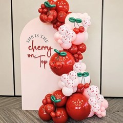 Cherry Balloons, 12 Inch Red and Pink Balloons Cherry on Top Balloon Red Pink