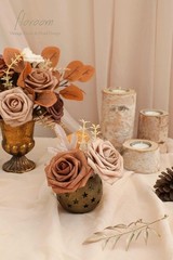 Artificial Flowers 25pcs Real Looking Earth Tones Ombre Colors Foam Fake