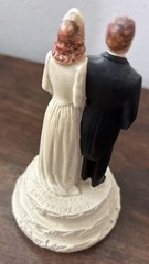 Vintage Chalkware Bride Groom Wedding Cake Topper Coast Novelty Mfg Co 1947