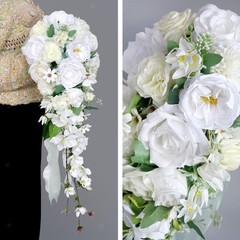 Wedding Bouquet for Bride for Rustic Boho Wedding Romantic Cascading Bouquet