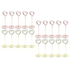 20Pcs Assorted Color Metal Table Number Holders with Heart Design for Memo Clips