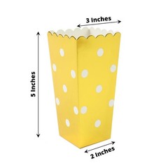 36 White Gold 5″ Cardboard Popcorn Style Party Favor Boxes Events Decorations