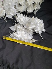 Wedding Floral Bundle Of 33 Pieces/white/Ivory/Iridescent/Picks/Stems/Flower/Lot