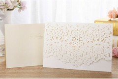 White Laser Cut Printing Personalized Wedding Invitation Card Party Floral Lace