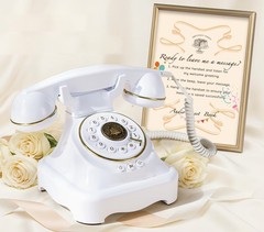 RetroVox Audio Guest Book Wedding Phone Guestbook and White & Sign Holder E