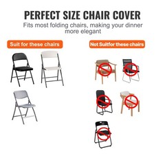 VEVOR 100PCS Black Stretch Spandex Folding Chair Covers for Wedding Party Dining