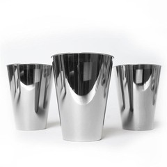 Disposable SILVER PLASTIC CUPS Tumblers Party Wedding Reception TABLEWARE SALE