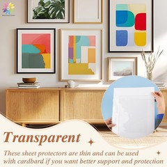 Mat Board Center 8×8 Inches Crystal Clear Sleeves Storage Bags, 100 Pack Self…