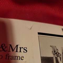 Silver WEDDING PICTURE FRAME MR & MRS metal Mantle Desk Shelf 8″ Malden Intl.