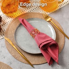Yunlly Set of 48 Burlap Round Placemats Bulk Burlap Circle Rustic Table Decor…