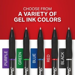 Sharpie S-Gel Gel Pens, Black Barrel, Medium Point (0.7mm), Black Gel Ink, 12 Co