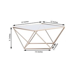 GOLD CLEAR 12″ Metal Glass Geometric CAKE STAND Party Wedding Events Decorations