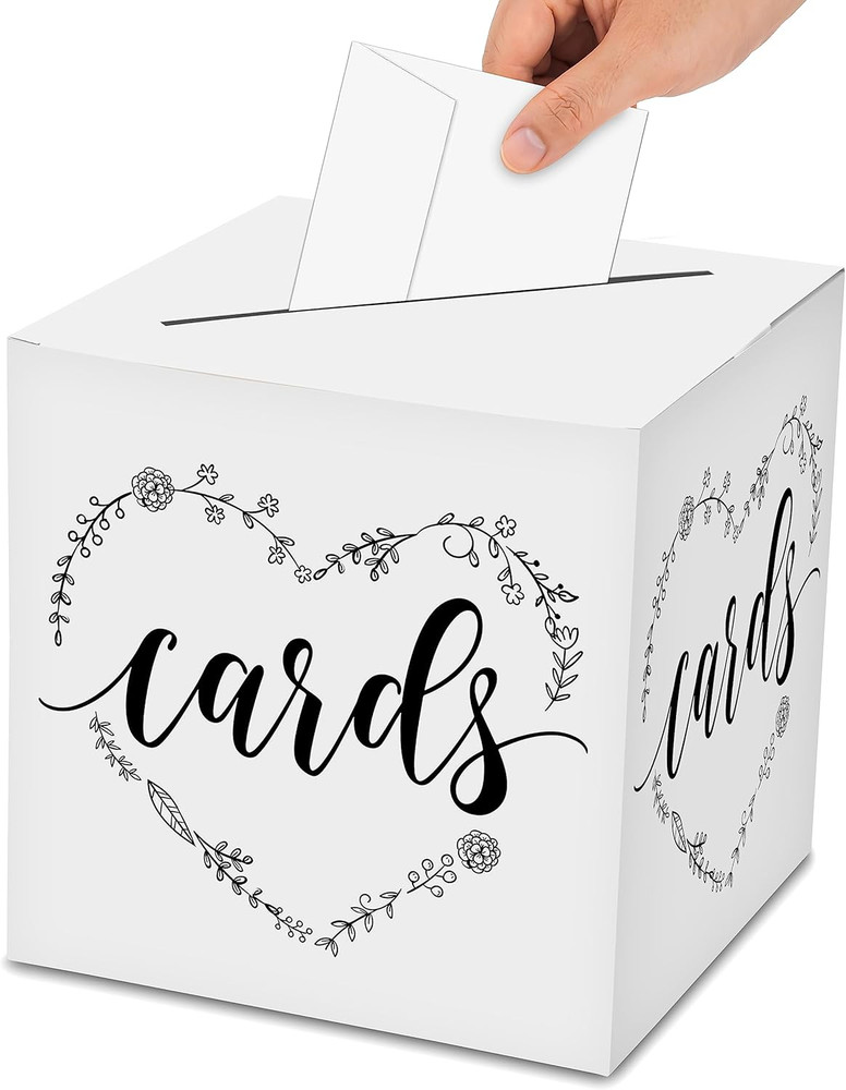 Classic Heart Elegant Card Box – 1 Set Hot Stamping Card Receiving Box for Gift