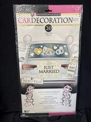 Bride & Groom Car Decoration Kit – 20 Pieces Included (Window Stickers, Magnet)