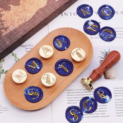 SWANGSA Initial Alphabet Wax Seal Stamp Kit, Vintage Botanical Leaves 26 Lett…