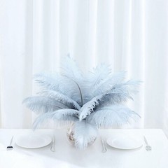 12 pcs 13-15″ long Dusty Blue Genuine Ostrich FEATHERS Wedding Party