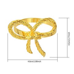 Pack of Napkin Rings Alloy Hollow Out Flower Napkin Holder Dinning 18 gold