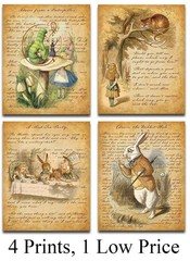 Alice in Wonderland Decoration – 8×10 Prints Unframed Wall Art Alice in Wonde…