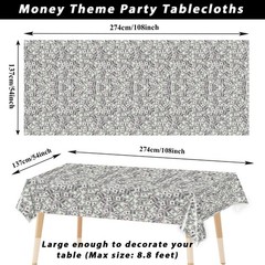 2 Pack Money Party Decorations Bill Dollar Signs 54″ x 108″, Black