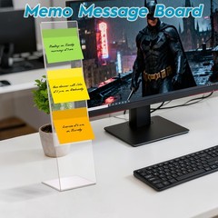4 Pcs Multifunction Computer Monitor Memo Board, Clear Acrylic