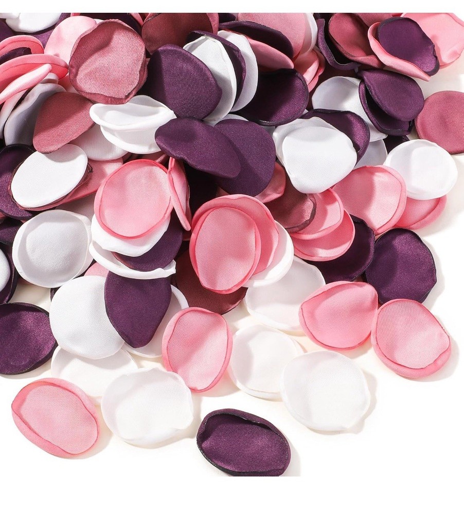 1200Pcs Silk Rose Petals Artificial Flower Decorations White Pink Mauve Burgundy