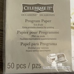 Celebrate It Program Paper Tri-Folds 50 pieces NEW