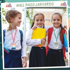 8 Set PVC Hall Pass Lanyards Mountains Unbreakable Hall School Passes Teacher…