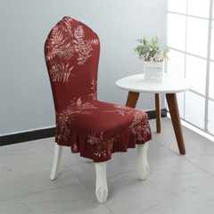 Chair Cover Ruffle Edge Home Spandex Dining Chair Cover Vintage Seat Cover