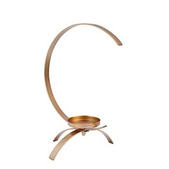 Gold 13 in Half Moon Shaped Metal Pillar CANDLE HOLDER Centerpiece Party Events