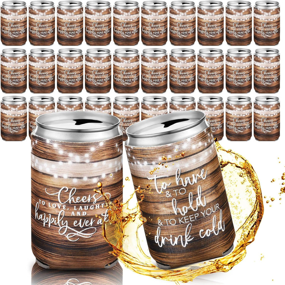 50 Pieces Wedding Can Cooler Bulk Engagement Party Favors for Guests Cheers to L