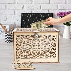 DIY Rustic Wedding Card Box with Lock Wooden Gift Card Box Holder Graduation …