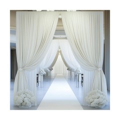 40ft×20ft Ivory Ceiling Drapes for Weddings Parties,8 Panels 5×20ft Lo