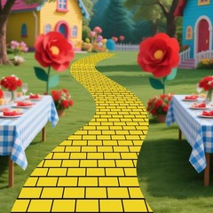 Yellow Brick Floor Runner for Wizard Party Decorations 47 x 118 Inches Long Y…