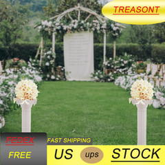 2PCS Plastic White Wedding Party Roman Pillar Artistic Roman Column Statue