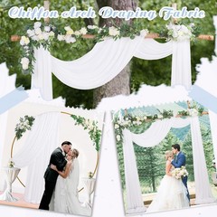 White Arch Drapes 2 Panels 6 Yards Sheer Backdrop Curtains for Parties Ceilin…