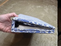Vtg Blue White Floral Lace Photo Album 3-Ring Binder Grannycore Cottage-core